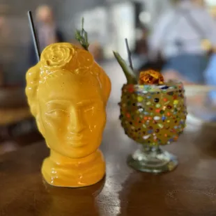 Bar Frida mug is called Doña Petra Colorful one is called El Pecoso!  Really good drinks!