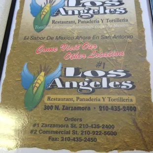 menu