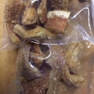 Chicharrons. Little bit too hard. Not fresh per my mom the expert