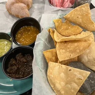 Salsas and Chips and 4 oz. Salsa