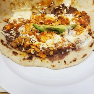 Inside of Chorizo Baleadas.