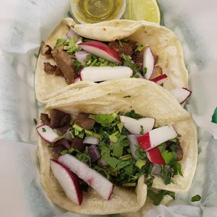 Top: Al Pastor. Bottom: Lengua.