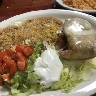 Chimichanga lunch meal