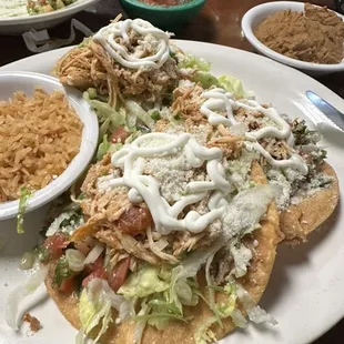 Chicken tostada special $14