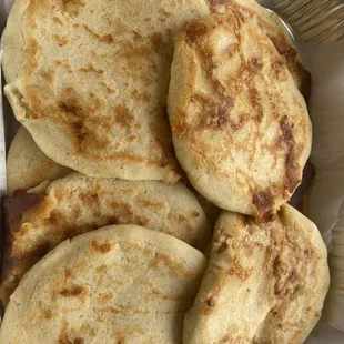 a plate of flatbreads