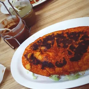 two plates of food on a table