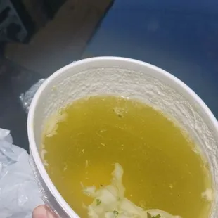 This is the soup/sancocho I ordered which had melted styrofoam inside. This can cause CANCER if ingested.