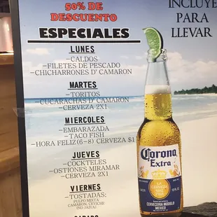 Daily specials offered 2/2020