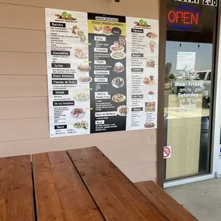 Outside menu