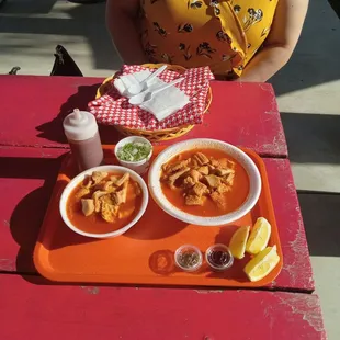 Two menudos small for her and larffor me of course lol