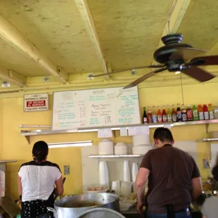 Simple menu and hand-made tortillas