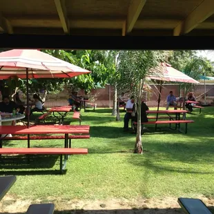 Tables outside for weekend menudo and birria