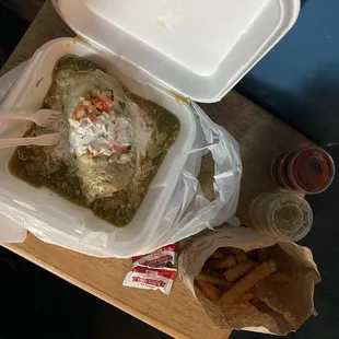 Asada Supreme Wet Burrito, also comes with guacamole and beans but I took that out. In my opinion burrito tastes better without both.