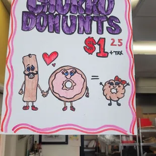 a sign for a donut shop
