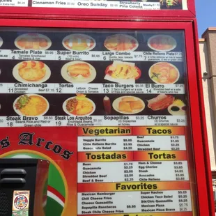 a menu for a mexican restaurant