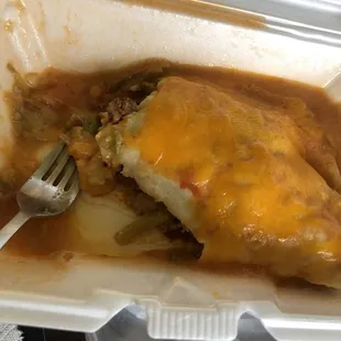 Pork smothered burrito