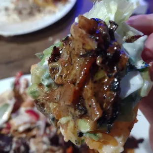 Yum! Nachos close up.