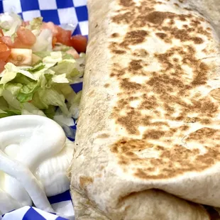 Breakfast burrito with sausage and potato