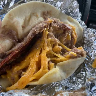 Bean and Cheese Taco Bacon Taco