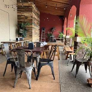 The outside patio