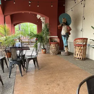 The outside patio