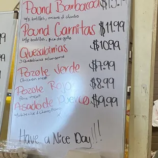 menu