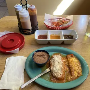 Chile Riano, and cheese enchilada à la cart