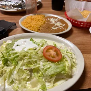 Burrito Mexicano w/side of beans and rice.