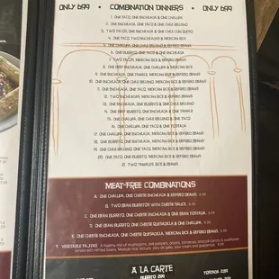 the menu