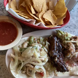 Chips and self made tacos