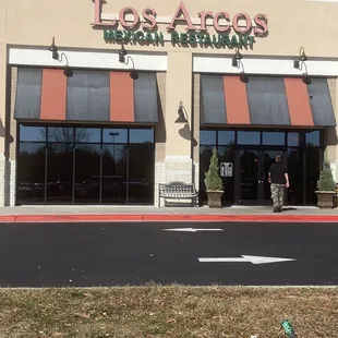 Outside the restaurant