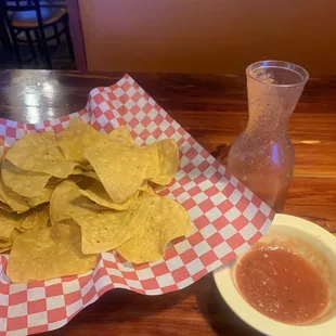 Complimentary chips and salsa