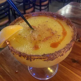 Spicy mango frozen margarita