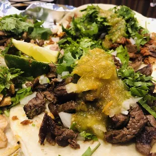 Street tacos: carne asada, chorizo, campechano and carnitas this place never disappoints me.