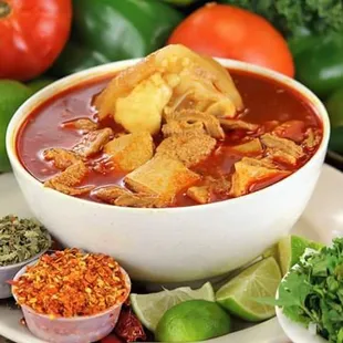 a bowl of soup with a variety of ingredients