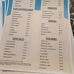 menu