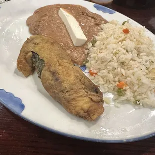 chile relleno i asked for no sauce but come on!!! first and last visit i hope yours go better