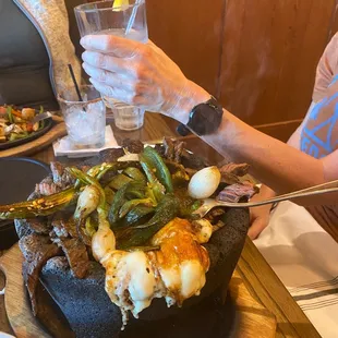 Molcajete--huge! This serves 2 ppl.