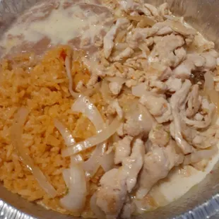 Pollo El Guapo (Chicken w/ Cheese Sauce) I added Onions