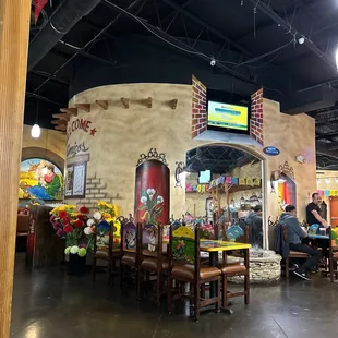 the inside of a mexican restaurant