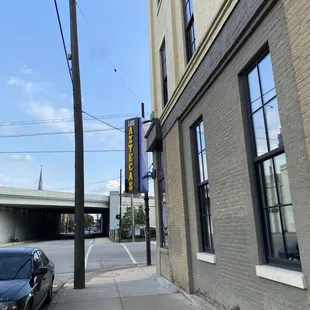  car parked on the sidewalk