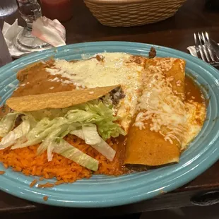 Taco and enchiladas