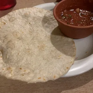Homemade tortilla- the highlight of the meal