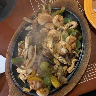 Fajitas Texanas- Chicken, Shrimp &amp; Steak