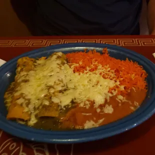 Two enchiladas Verdes.  My husband loved it   they were $13.00
