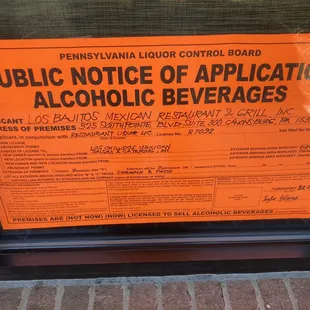 New liquor license ...