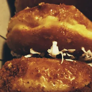 three donuts in a box