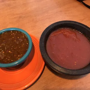 Hot salsa and regular salsa