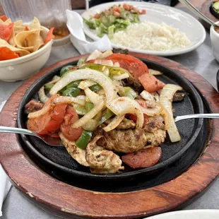 Beef &amp; chicken fajitas