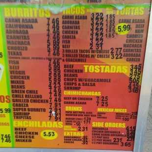 menu